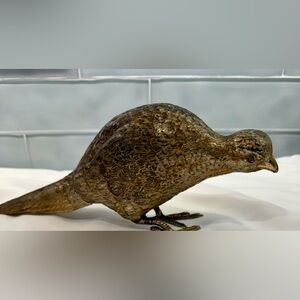 Antique Jennings Brothers Pheasant Bird Gold Gilt